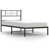 vidaXL Cadru de pat din metal cu tăblie, negru, 100x200 cm