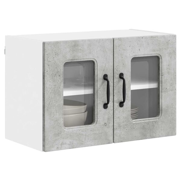 vidaXL Dulap de bucătărie Kalmar 2 pcs Gri din beton 60 x 31 x 40 cm