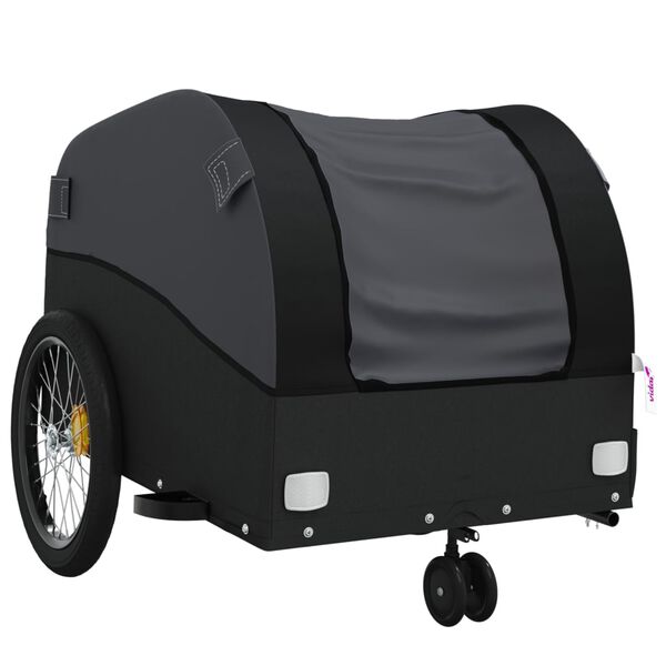 vidaXL Remorcă pentru biciclete, negru, 30 kg, fier