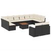 vidaXL Set mobilier de grădină cu perne, 13 piese, negru, poliratan