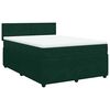 vidaXL Pat box spring cu saltea, verde &icirc;nchis, 160x200 cm, catifea