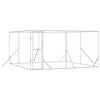 vidaXL Padoc de exterior pentru c&acirc;ini argintiu 4x4x2 m oțel galvanizat