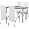 vidaXL Set masă cu scaune, 5 piese, Alb