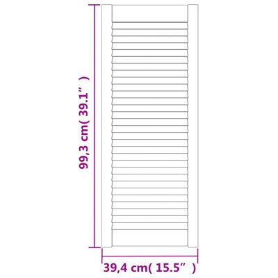 vidaXL Uși dulap design lambriu 4 buc. alb 99,3x39,4 cm lemn masiv pin
