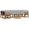vidaXL Set de canapele de exterior 8 buc. Natural și gri deschis