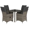 vidaXL Set mobilier de grădină cu perne, 5 piese, gri, poliratan