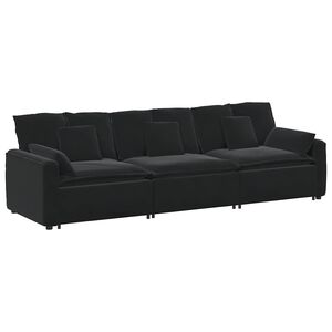 vidaXL Canapea modulară cu perne, negru