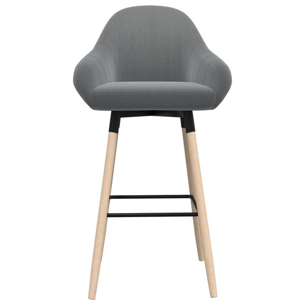 vidaXL Scaune de bar, 2 buc., gri deschis, material textil