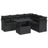 vidaXL Set canapele de grădină cu perne, 7 piese, negru, poliratan