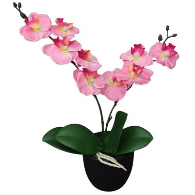 vidaXL Plantă artificială orhidee cu ghiveci, 30 cm, roz
