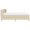 vidaXL Pat cu arcuri cu saltea cu headboard Crem 180 x 200 cm țesătură