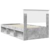 vidaXL Cadru de pat Gri Concret 90 x 190 cm Lemn de pin masiv