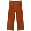 vidaXL Pantaloni copii din velur, coniac, 92