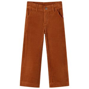 vidaXL Pantaloni copii din velur, coniac, 92