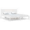vidaXL Cadru de pat Super King, alb, 180x200 cm, lemn masiv