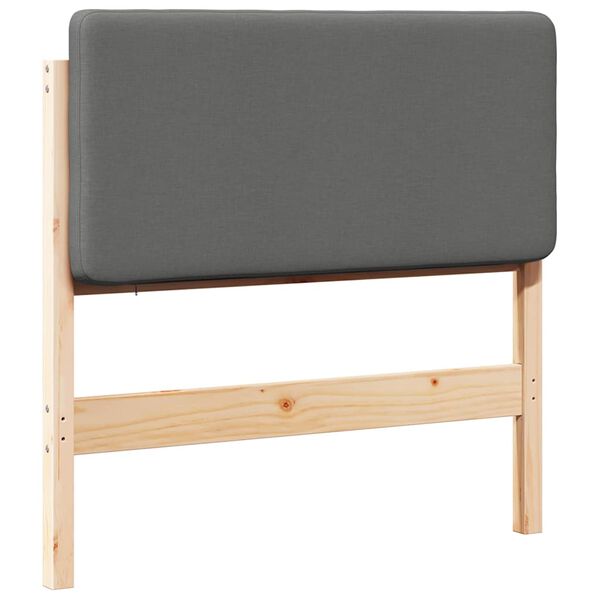 vidaXL Tăblie tapițată Maro și gri deschis 75 cm Lemn de pin masiv