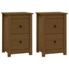 vidaXL Noptiere, 2 buc, maro miere, 40x35x61,5 cm, lemn masiv de pin