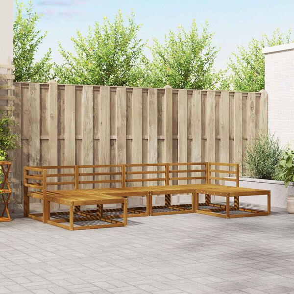 vidaXL Set de canapele de exterior 6 pcs natural Lemn Solid de Acacia