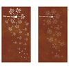 vidaXL Decor perete grădină 2 buc. 105x55 cm design flori oțel Corten