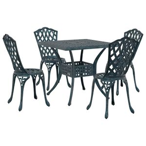 vidaXL Set masă de grădină 5 pcs Verde Aluminiu turnat