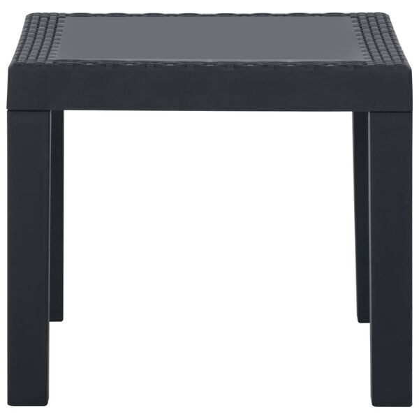 vidaXL Set mobilier de grădină cu perne, 3 piese, gri, plastic