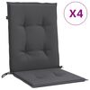 vidaXL Perne scaun spătar mic 4 buc. melanj antracit 100x50x4cm textil