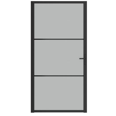 vidaXL Ușă de interior, 102,5x201,5 cm, Negru, sticlă mată și aluminiu