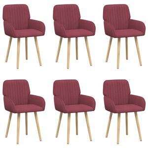 vidaXL Scaune de dining 6 buc. Țesătură Roșu Vin 56,5 x 50 x 87,5 cm