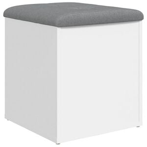 vidaXL Bancă de depozitare albă 42x42x45 cm, lemn stratificat