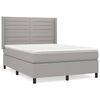 vidaXL Pat box spring cu saltea, gri deschis, 140x190 cm, textil