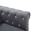 vidaXL Canapea Chesterfield cu 3 locuri, catifea, 199x75x72 cm, gri