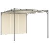 vidaXL Pavilion de grădină cu perdea laterală, crem, 4 x 3 x 2,25 m