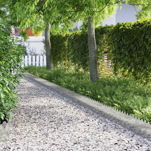 vidaXL Borduri pentru gazon 10 pcs Argintiu 103 x 0,05 x 22 cm