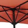 vidaXL Umbrelă balcon tijă aluminiu cărămiziu 300x155x223cm semirotund