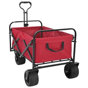 vidaXL Trolley Manevrabil Pliabil Manual Roșu 89 x 63 x 96 cm