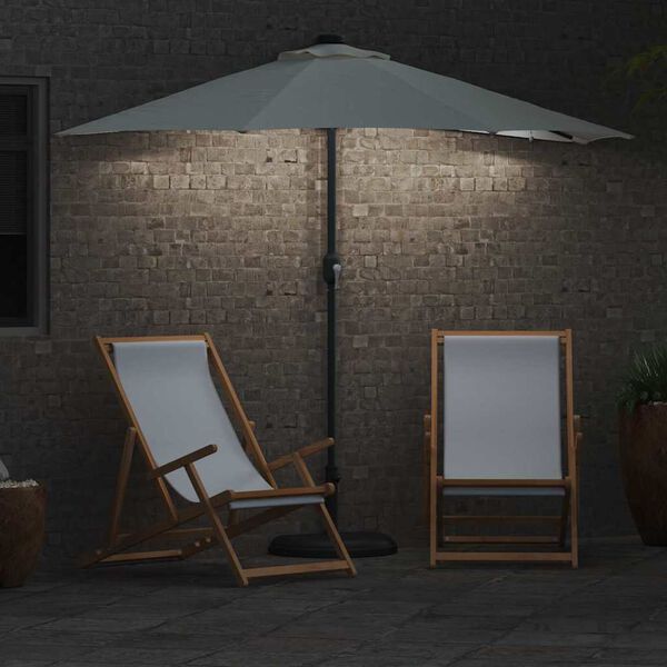vidaXL Parasol de Grădină Nisipiu 294 x 150 x 223 cm Poliester și oțel