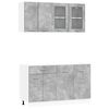 vidaXL Unitate de bucătărie Lyon 4 pcs Gri Beton Lemn prelucrat