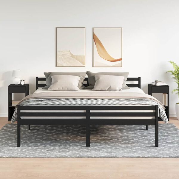 vidaXL Noptiere cu sertar 2 buc stejar negru 35x34x66,5 cm