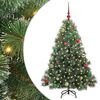 vidaXL Brad de Crăciun artificial cu 150 LED Verde 150 cm PE și PVC