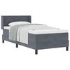 vidaXL Pat cu arcuri cu headboard Gri &icirc;nchis 190 x 90 cm Catifea