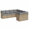 vidaXL Set canapele de grădină, 8 piese, cu perne, bej, poliratan