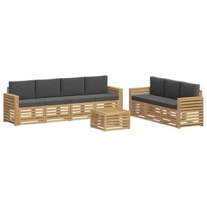 vidaXL Seturi de canapele 8 buc. Alb și antracit Poliester