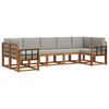 vidaXL Set de canapele de exterior 7 buc. Natural și gri deschis