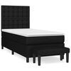 vidaXL Pat box spring cu saltea, negru, 90x190 cm, textil