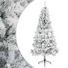 vidaXL Brad de Crăciun artificial 210 cm PVC și Oțel Verde și alb