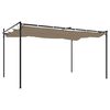 vidaXL Pergola cu acoperiș retractabil, gri taupe, 395x292x230 cm
