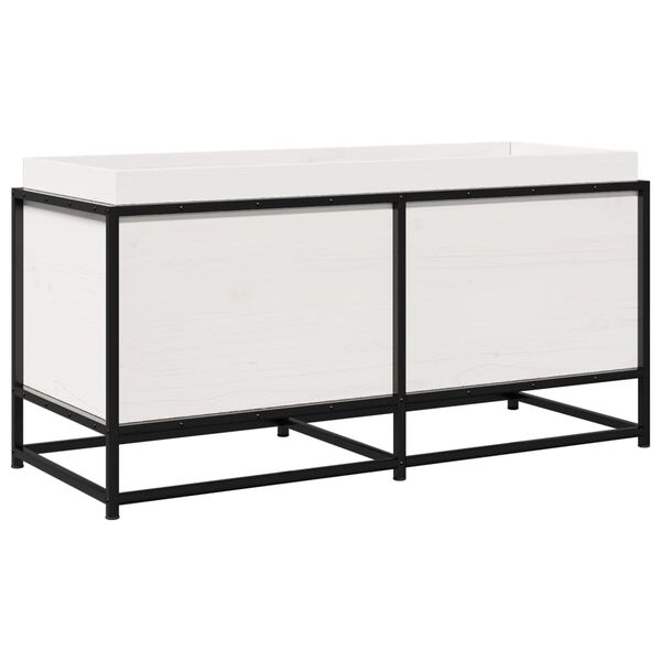 vidaXL Jardinieră de grădină, alb, 100x40x50 cm, lemn masiv de pin