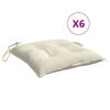 vidaXL Perne de scaun, 6 buc., alb crem, 50x50x7 cm, textil oxford