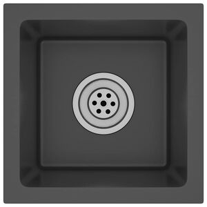 vidaXL Chiuvetă de bucătărie lucrată manual, negru, oțel inoxidabil