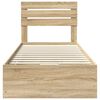 vidaXL Cadru de pat Stejar Sonoma 90 x 200 cm Lemn Ingineresc